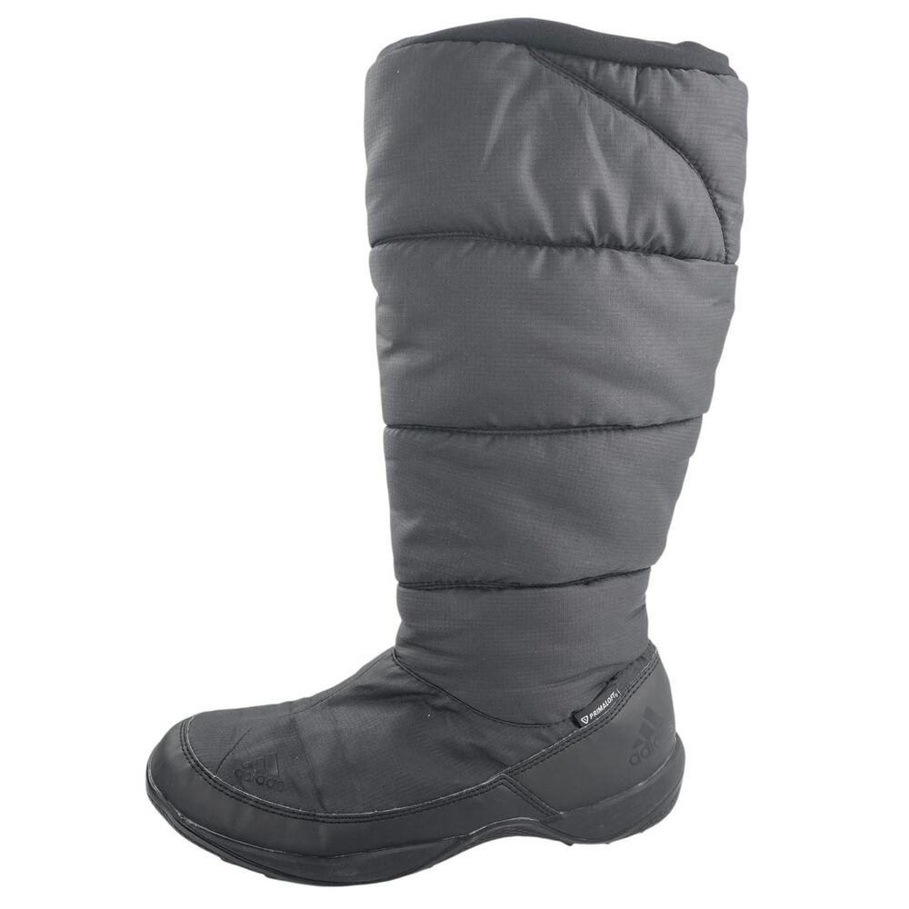 Adidas Libria Amber Women's Black Round Toe Slip On Puffer Winter Snow Boots 6